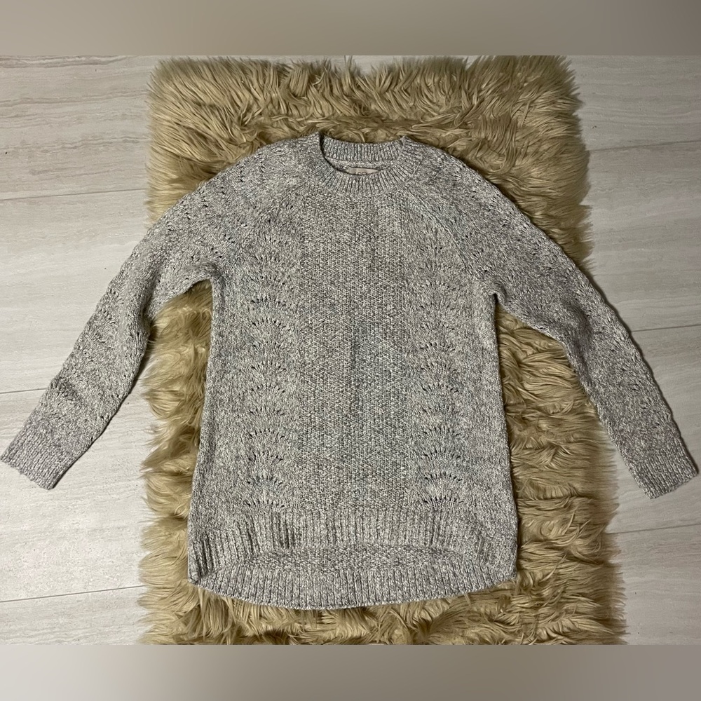 LOFT Women's Gray Super Soft Crew Neck Sweater